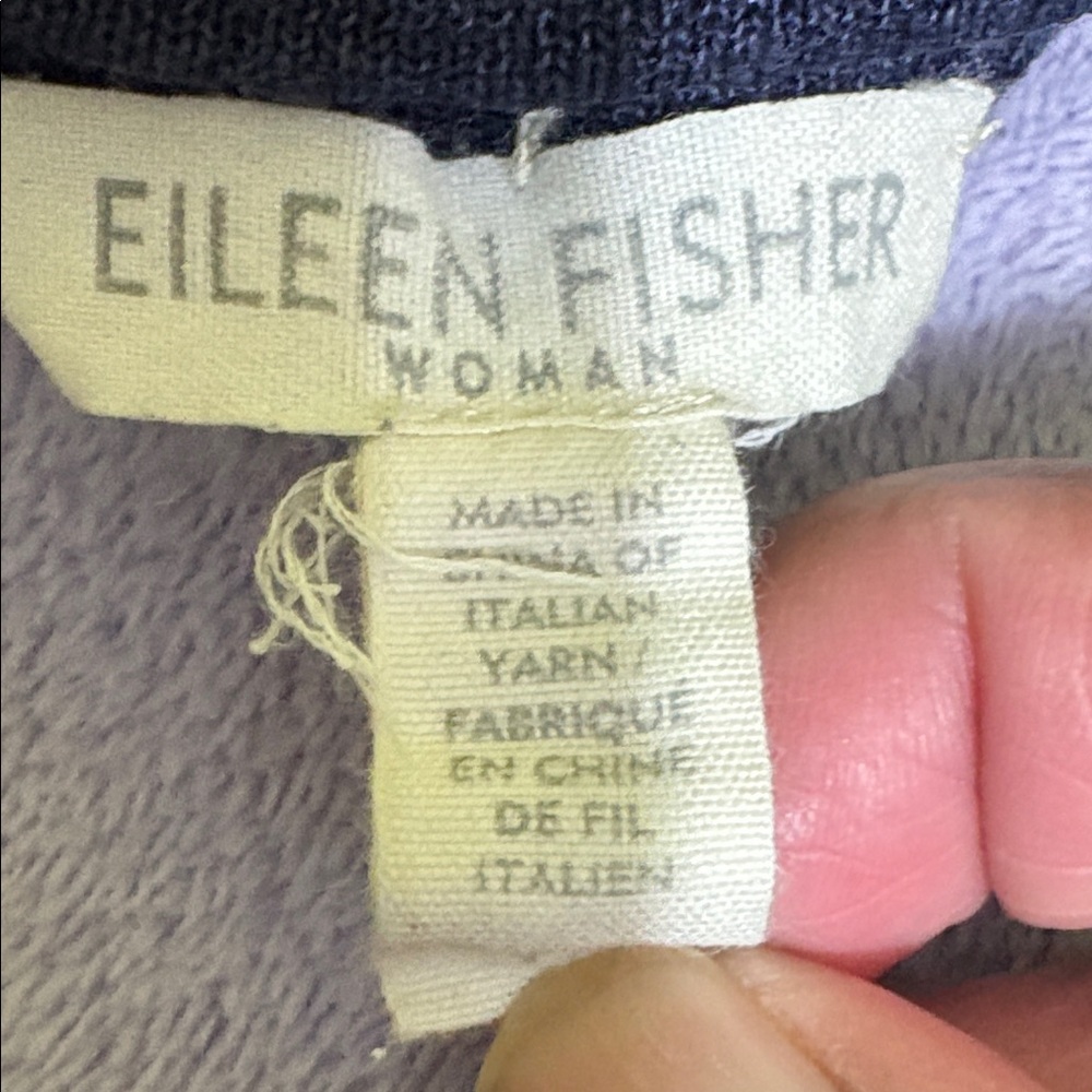 Eileen Fisher Deep Blue Long Sleeve Top - Picture 6 of 10